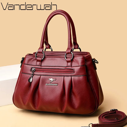 Three Layers Luxury Casual Tote Women Bag High Quality Leather Ladies Hand Bags for Women Big Shoulder Crossbody Bags Sac A Main