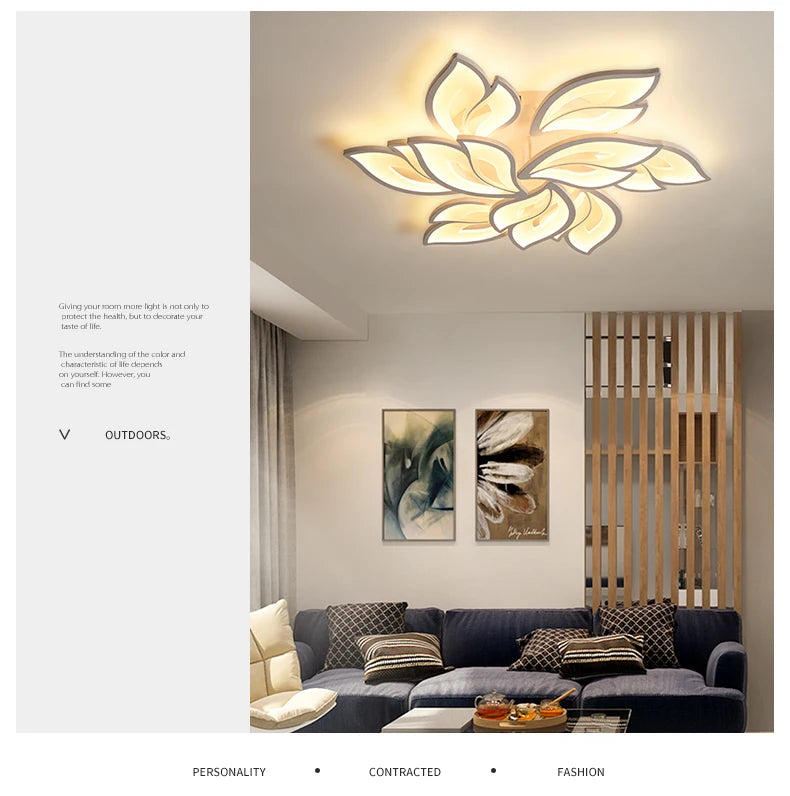 Modern LED Ceiling Chandeliers Light for Living Dining Room Bedroom Ceiling Lamps  With Remote Control Dimmable Lights Fixtures