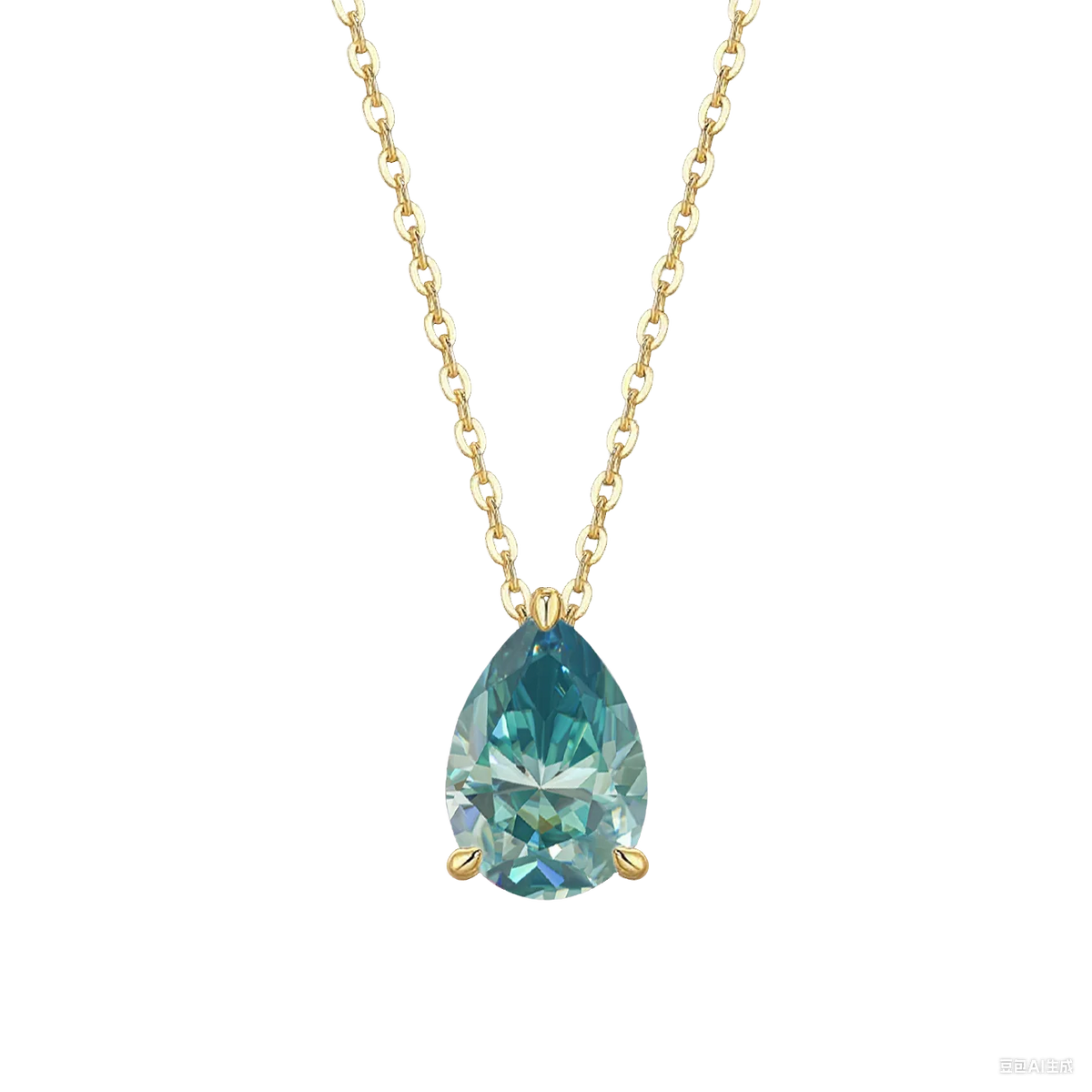 TY Certified 1CT 2CT Pear Cut D VVS1 Moissanite Necklace for Women 18k Gold Plated Jewelry 100% Sterling Silver 925 Pendant