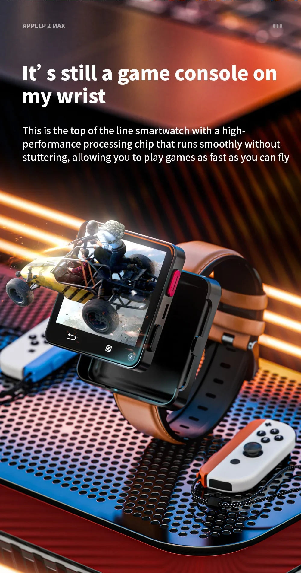 New LOKMAT APPLLP 2 MAX 4G Smart Watch Men 2.64 Inch Large Screen 4GB 64GB Google Play Game Waterproof Android 11.0 Smartwatch