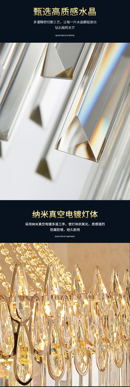 Nordic Modern Crystal Chandelier Wedding Hall Villa Hotel Hall Living Room Home Decoration Ceiling Light Luxurious Pendent Lamp