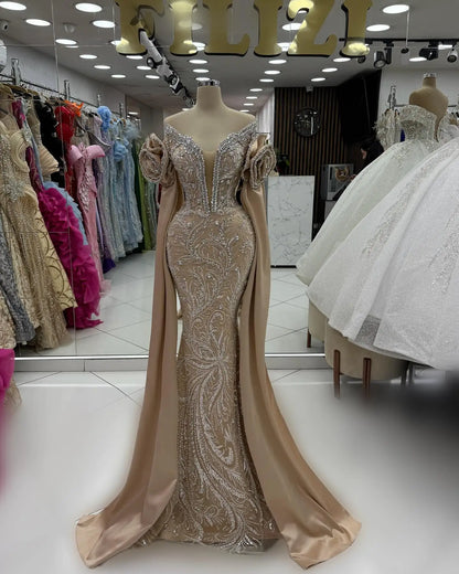 Prom Dress Beads Crystal Mermaid Formal Evening Gown Wedding Party Dress Woman Customized robes longues soirées élégante 2026