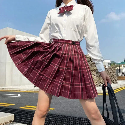Japanese Bow Tie Skirt Set Student Pleated Skirt Jk Uniform Korean School Sexy Girl Preppy Style Seifuku Japanese School Uniform