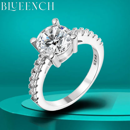 BLUEENCH D VVS1 Moissanite Rings for women Sparkling Diamond Bridal Sets with GRA s925 Sterling Sliver Plated 18k Eternity Band