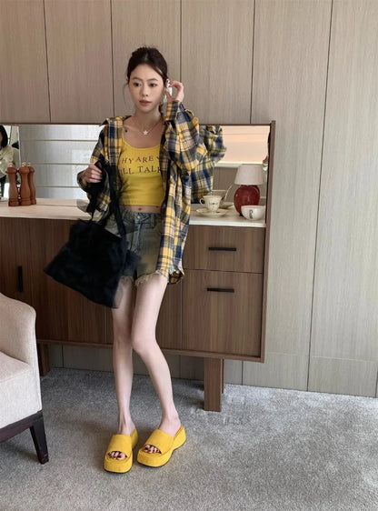 Women Platform Slippers Fashion Wedge Heeled Sandals Luxury Suede Casual Slides Summer New Beach Shoes for Women Sandalias Mujer