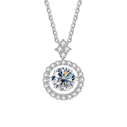 BIJOX STORY 1 CT Moissanite Pendant For Women Simulated Diamond Necklace S925 Sterling Silver Jewelry Girl Valentine's Day Gift