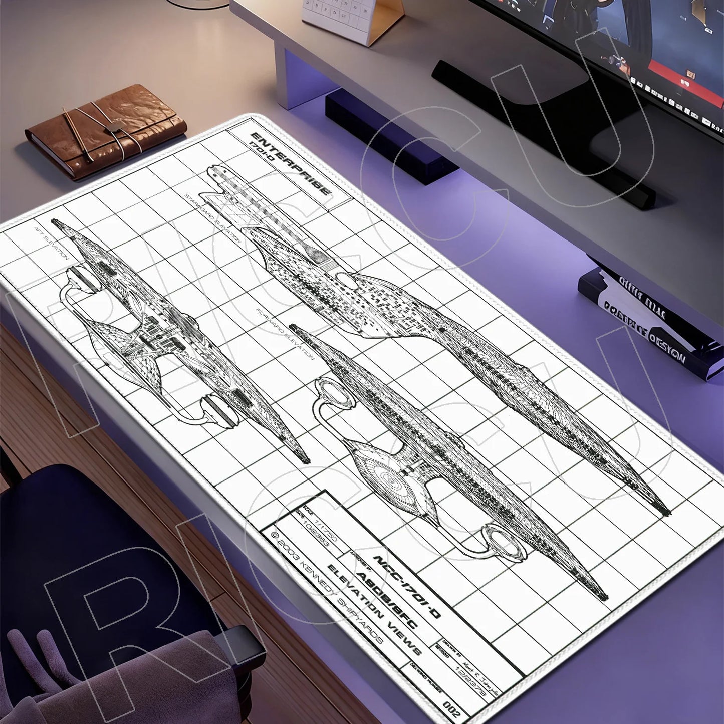 XXL HD print Game Mouse Pad Star Trek Office PC Accessories Keyboard Starship Blueprint Gamer Computer Cabinet Desk Mat carpet