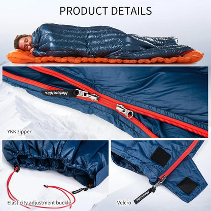 Naturehike Ultralight Backpacking Duck Down Sleeping Bag for Adults Warm Splicable Double Quilt 2 Person Sleeping Bags for Hiking Camping 3 Seasons