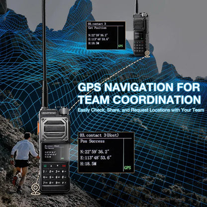 Gps 10W Baofeng Uv-25Plus Walkie Talkie Long Range 5200Mah Battery Am Vhf Uhf Ham Radio For Dm32 Uv32 Uv-25 Pro Max