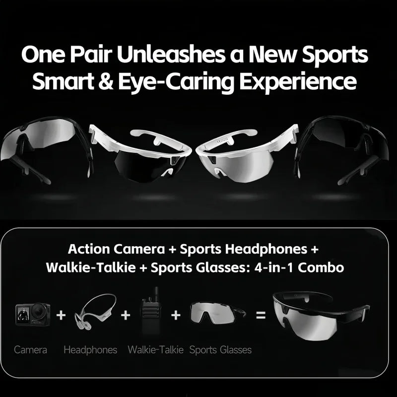 AI Smart Glasses with Camera  with built-in storage (no SD card required)deal for outdoor sports such as cycling skiing baseball