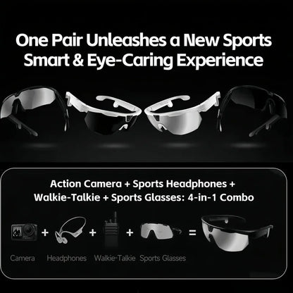 AI Smart Glasses with Camera  with built-in storage (no SD card required)deal for outdoor sports such as cycling skiing baseball