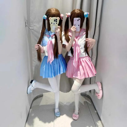 Japanese Pink JK Uniforms College Middle School Students Sailor Uniforms School JK Uniforms Anime Cospaly Students Clothing