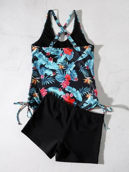 Summer 2026 Swimsuits Closed Tankini Sets Female Swimwear Push Up Beach Wear Two Piece Bathing Suits Pool Women's Swimming Suit