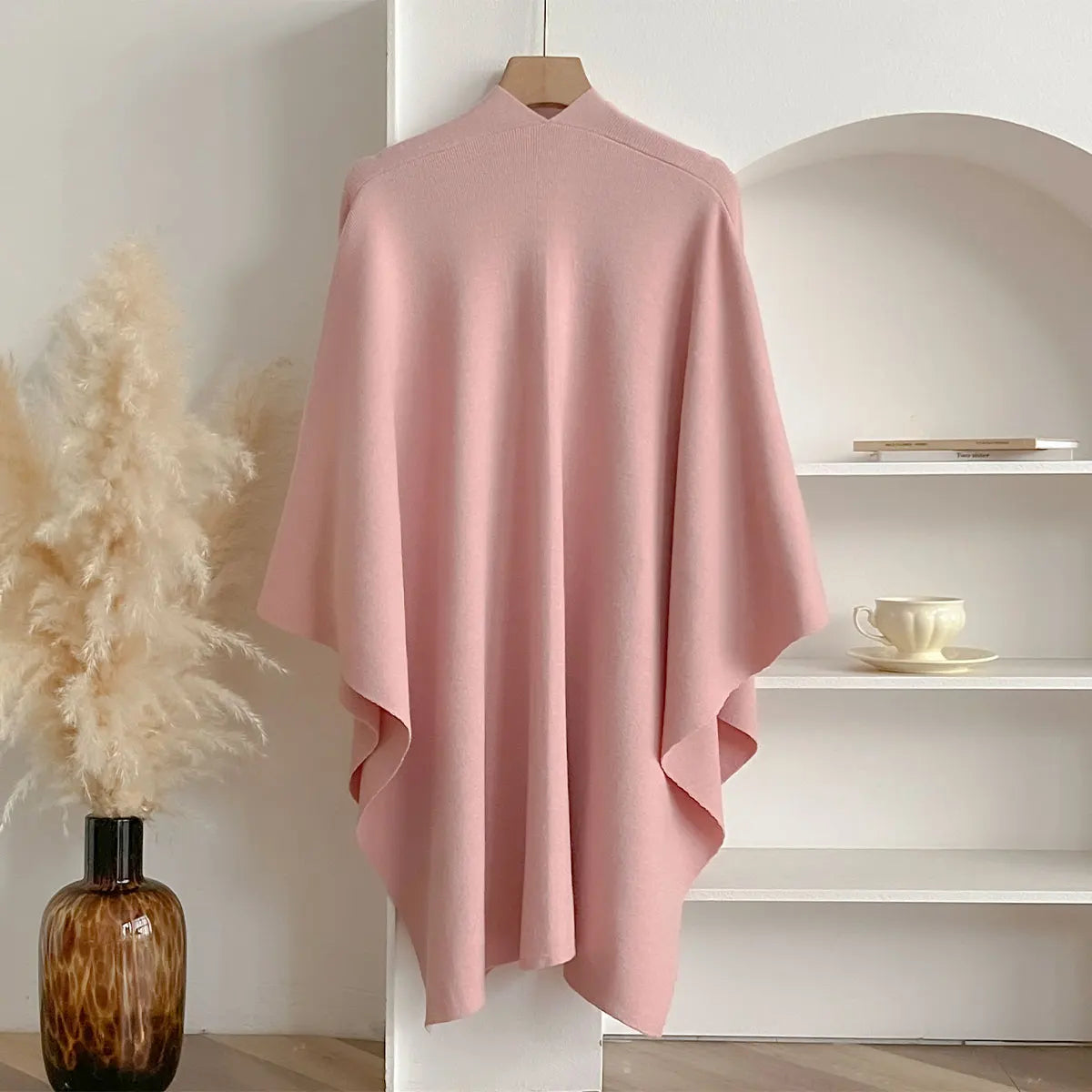 Women Poncho Winter Warm Solid Color Shawl Double Sided Designer Blanket Luxury Scarf Female Cloak Cashmere Pashmina Cape Stole