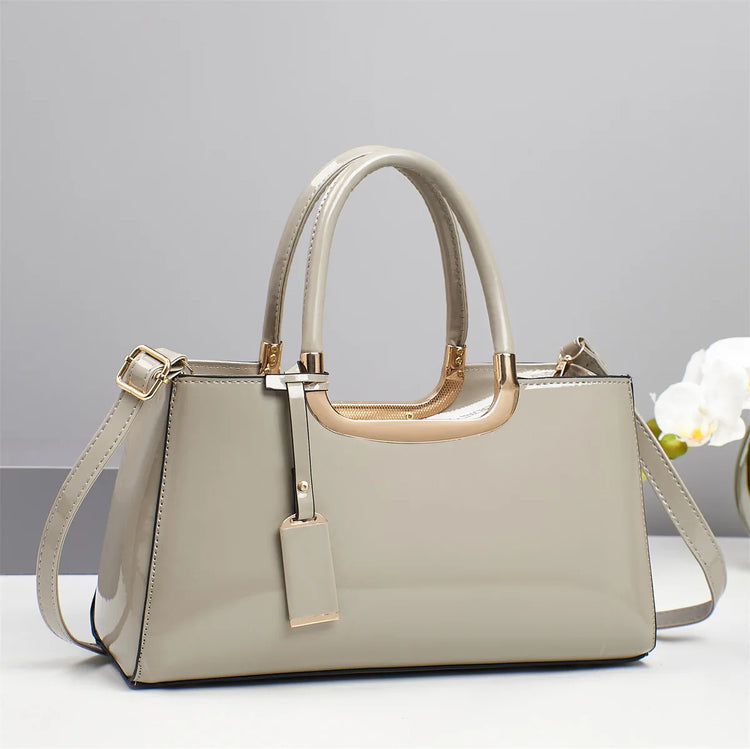 Luxury Designer Handbags High-End Evening Party Women Clutch Top Handle Underarm Bags Bright Patent PU Leather Crossbody Bags