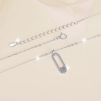 3MM 18K White Gold Plate Full Moissanite Necklace for Women Sparkling 925 Sterling Silver Pendant Birthday Gift Wholesale