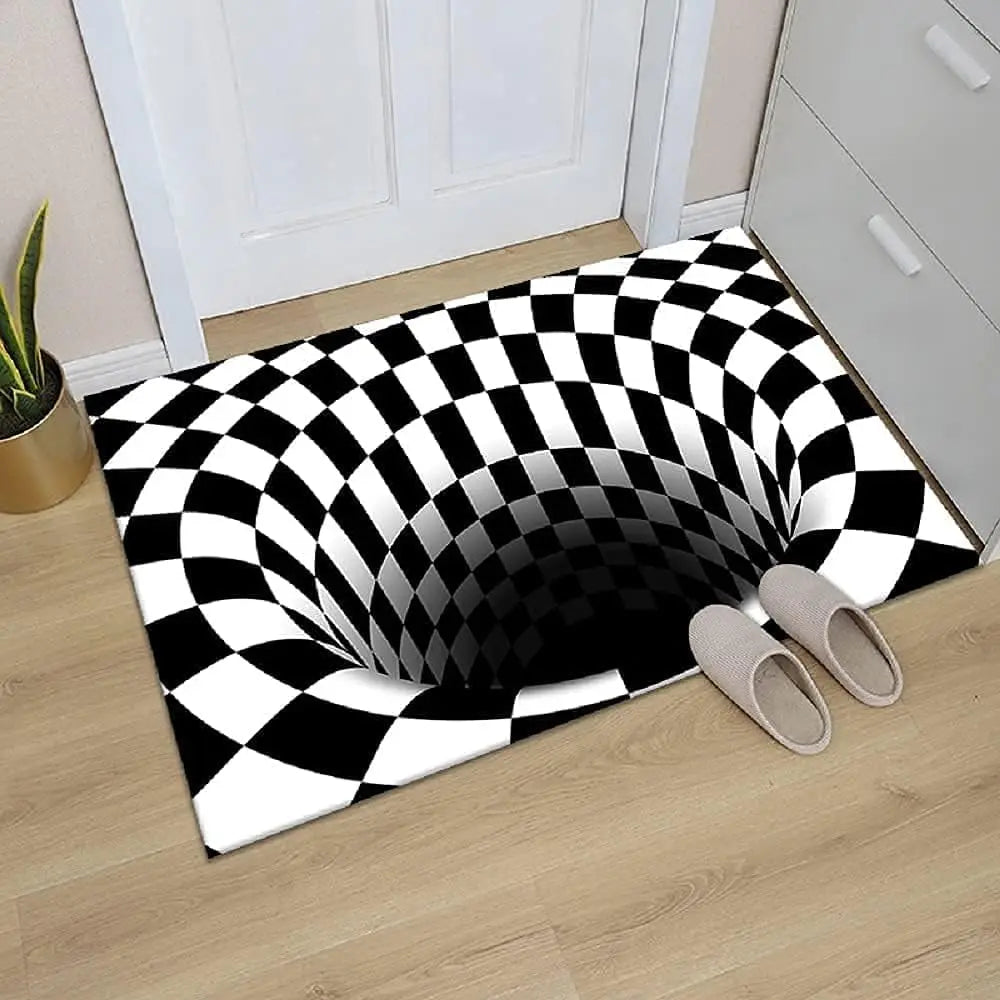 3D Halloween Welcome Ghost Skeleton Optical Illusion Door Soft Mat Entrance Entry Door Rug Indoor Outside Machine Decor Gifts