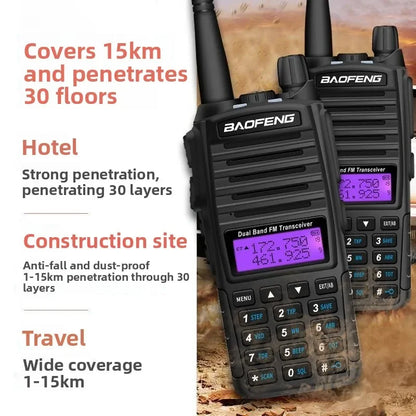 Practical bestseller BAOFENG  UV-82 Dual Band Walkie Talkie High Power Noise Reduction Long Range Portable Two Way Radio