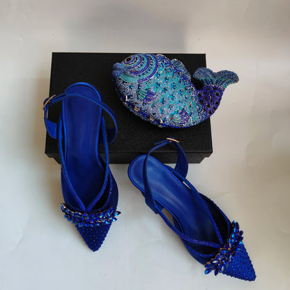 Insightlink Elegant Italian Design Pink Butterfly Shoes and Bag Set for Women - Perfect for Parties and Weddings