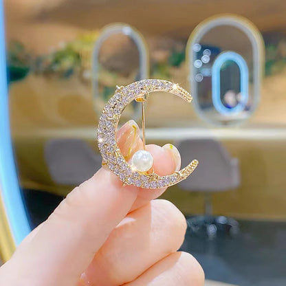 Elegant Crystal Bauhinia Brooches for Women Fashion Rhinestone Bouquet  Brooch Wedding Jewelry Clothing Coat Lapel Pins