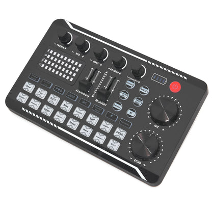 F998 Live Streaming Sound Card DJ Mixer Effects Voice Changer Audio Mixer For Record Singing Increase Live Streaming Atmosphere