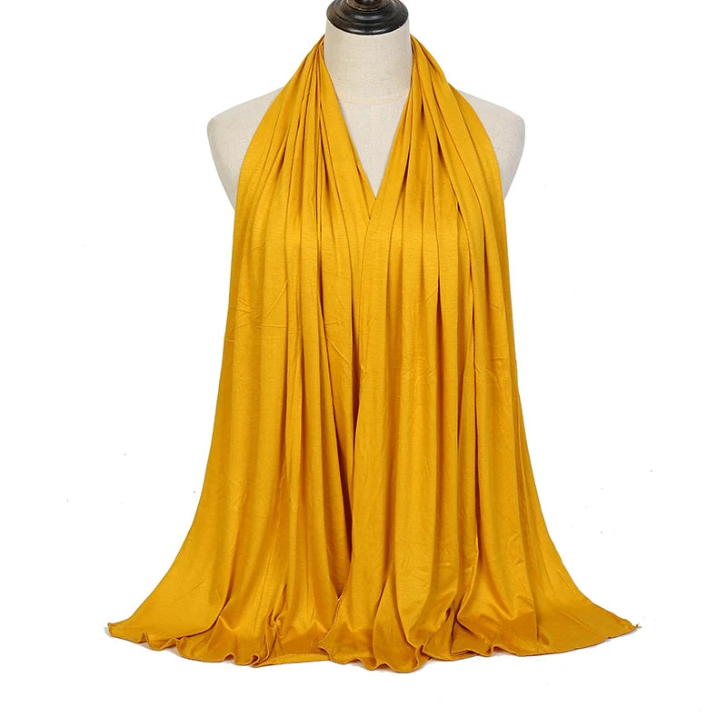 Premium Modal Cotton Jersey Hijab Scarf Long Muslim Shawl Plain Soft Turban Tie Head Wraps For Women Africa Headband 170x60cm