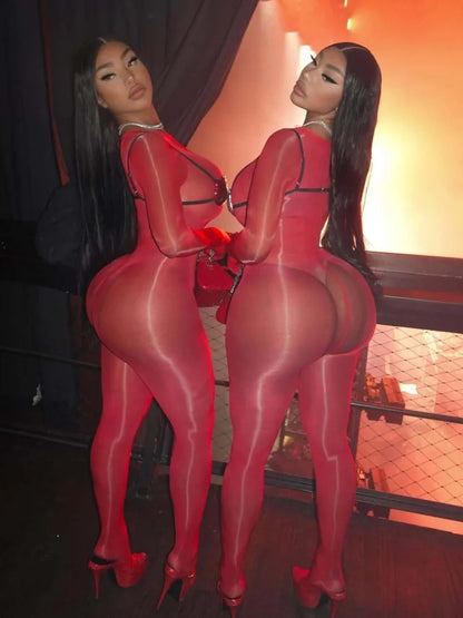 Wmstar One Piece Outfits Women Wholesale Sexy Jumpsuit Stretch See Through Tight Smooth Charming Club Outfits Drop Shopping 2026