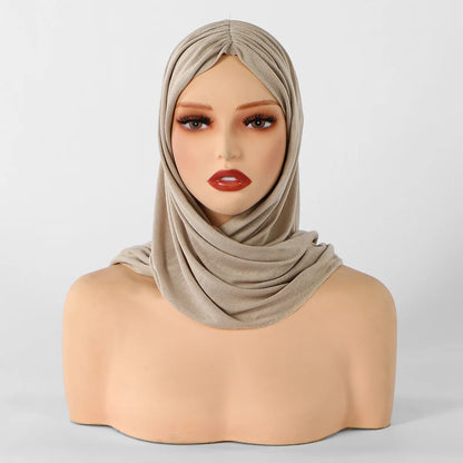 New Triangle Jersey Hijab Scarf For Women Muslim Shawls Headscarf Wraps Solid Color Scarves Head Wrap Islamic Turban Headband