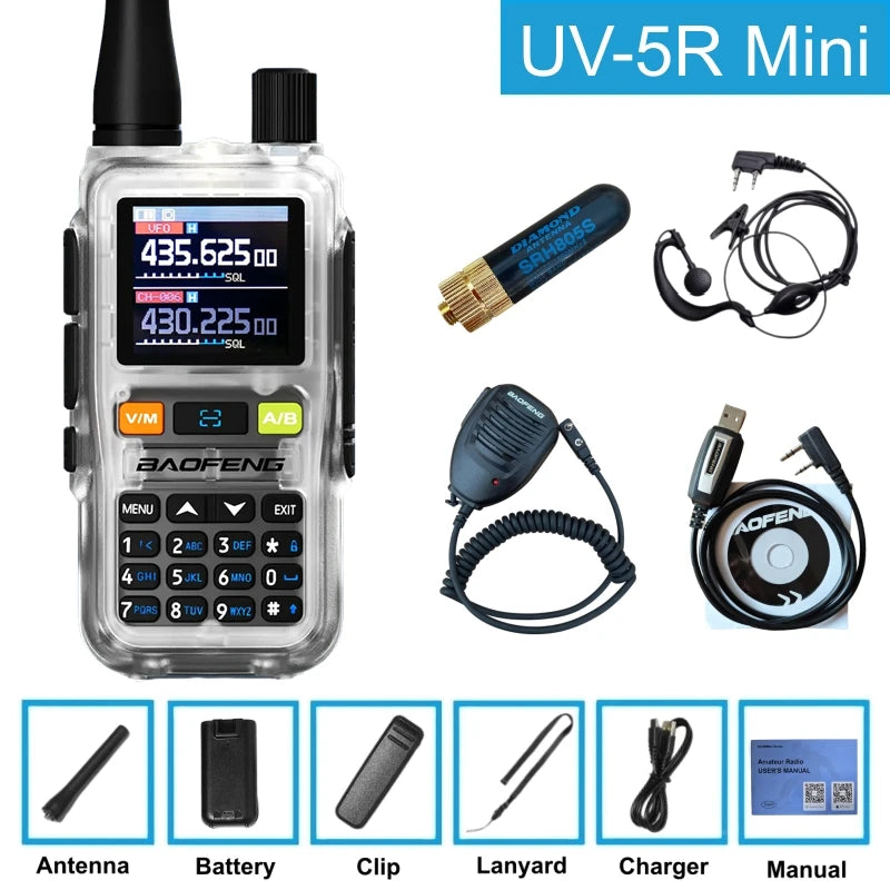 Baofeng Uv-5R Mini 5W /1pcs Walkie Talkie Long Range Smartphone Programming