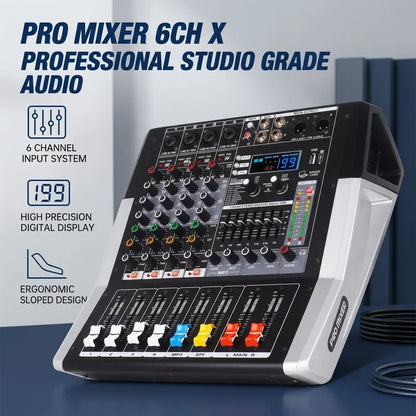 NXG 4-Channel 350W+350W Amplifier Mixer Set, Comes with 2 UHF Wireless Microphones, Perfect for Stage, Karaoke, and DJ Professional Audio Mixing Console. Black Friday/Halloween Promo Bundle