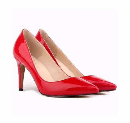 Large Size Women Pumps Classic Pointed Toe High Heels Sexy 9cm Stilettos Female Elegant Comfort Ladies Red Wedding Party Shoes
