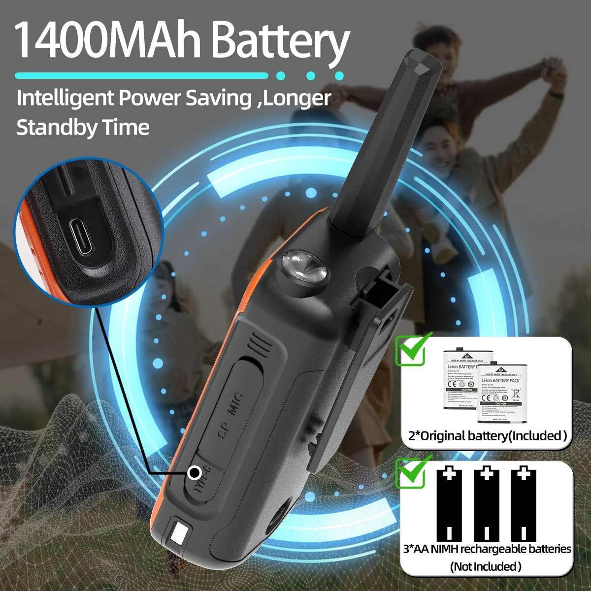 4PCS Baofeng Mini Walkie Talkie With Portable Suitcase F22 T22 PMR FRS Profesional Radio Family Amateur For Outdoor Camping