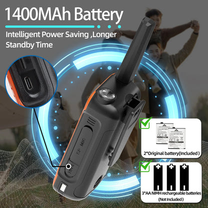 4PCS Baofeng Mini Walkie Talkie With Portable Suitcase F22 T22 PMR FRS Profesional Radio Family Amateur For Outdoor Camping