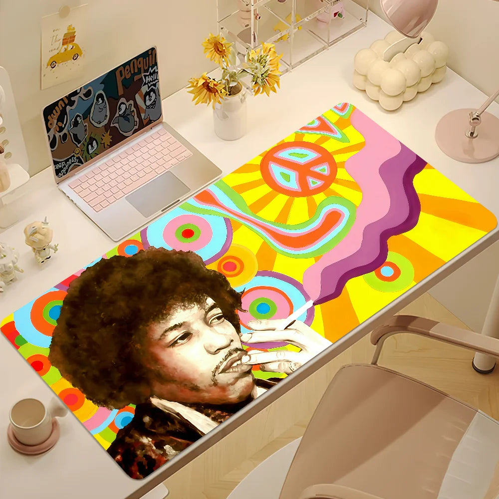 Singer J-JIMI HENDRIX THE Last Experience Mouse Pad Large Desk Mat Keyboard Ergonomic Office Rubber Game PC Non-slip Anti-fray H