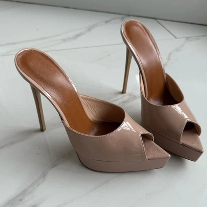 Summer Women's Pointed Toe Open Toe Stiletto Cool Slippers Fashion Women's Wedding Dance Shoes  Luxury Sandals Slippers