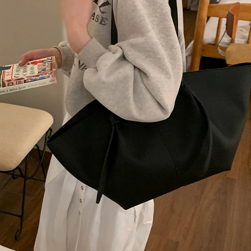 Luxury Designer Women's Soft PU Leather 2-in-1 Shoulder Tote Bag Set Big Capacity Branded Shopper Handbags Gray Blue PinkTan