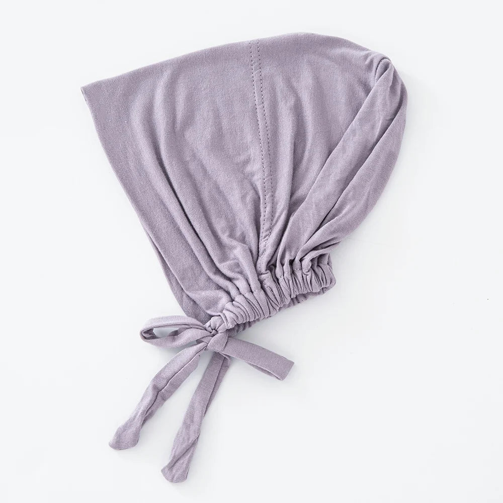 82 Colors Tie-Back Undercaps Fashion Women's Inner Hijab Muslim Cap Bonnet Plain Islamic Cotton Spandex Jersey DEW Underscarf