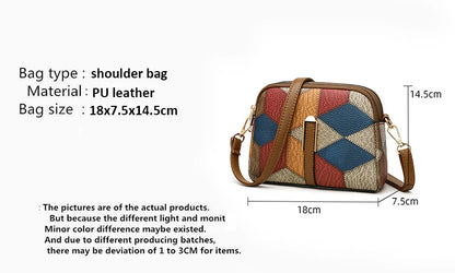 Vintage Female Shoulder Bags Fashion Shell Bag Patchwork PU Leather Women Bag Hobo Ladies Handbag Big Casual Tote Bags