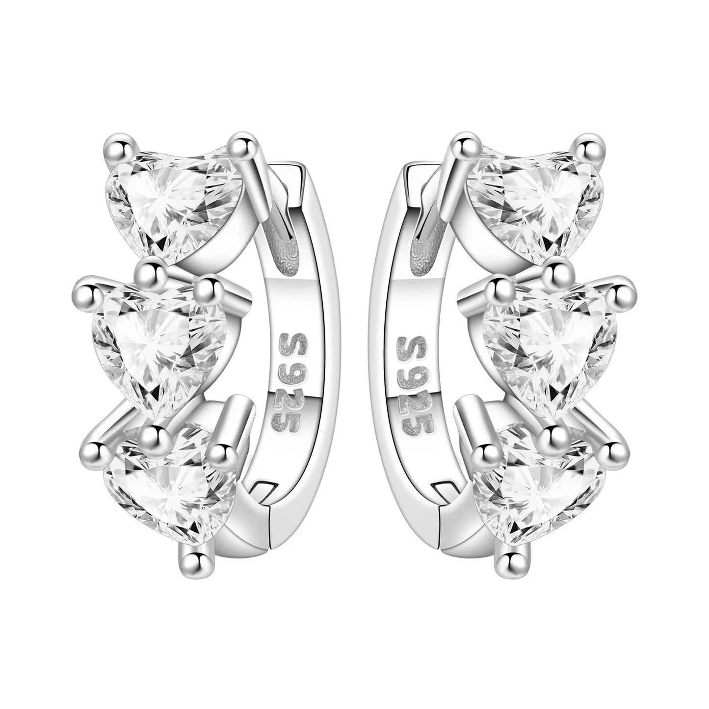 925 Sterling Silver Star Moon Heart Shape Earrings Jewelry Versatile Hoop Earrings For Women Jewelry Fine Birthday Party Gifts