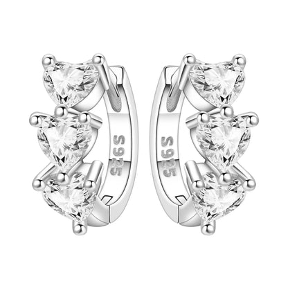 925 Sterling Silver Star Moon Heart Shape Earrings Jewelry Versatile Hoop Earrings For Women Jewelry Fine Birthday Party Gifts