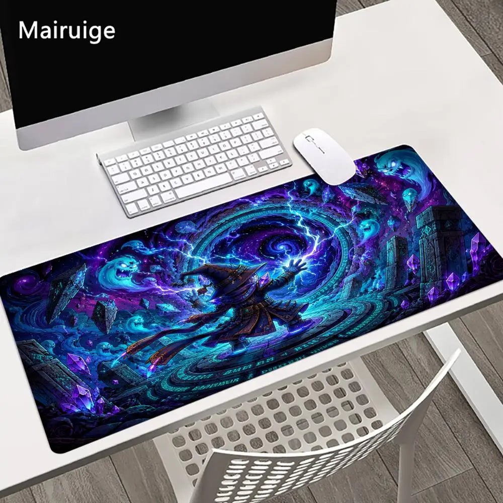 Mystical Wizard Big Size Mouse Pad Non-slip Rubber Base Desk Mat for Home Office Daily Use Deskpad Keyboard Pad Mouse Mat