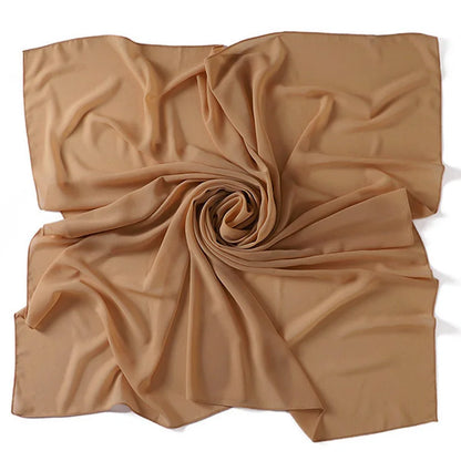 90*90CM Headwrap Heavy Chiffon Square Scarf Muslim Hijabs Women Underscarf Fashion Casual Plain Color Hijab