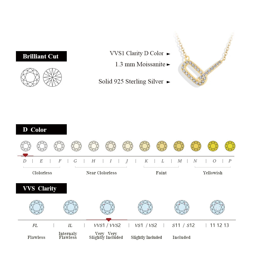 CHARMING 2025 New Moissanite Necklaces Diamond Pendant 925 Sterling Silver for Women 45+5cm Original Jewelry With Certificate
