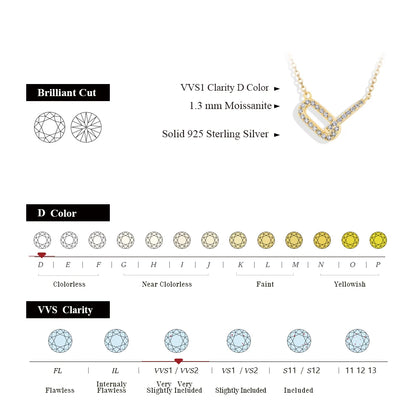 CHARMING 2025 New Moissanite Necklaces Diamond Pendant 925 Sterling Silver for Women 45+5cm Original Jewelry With Certificate