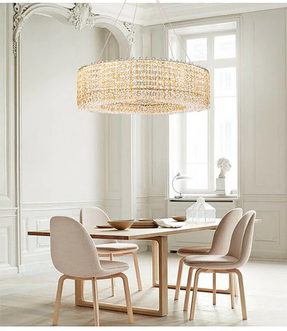 Champagne Crystal Waterfall Bead Modern Ceiling Lights LED Lamps Lighting Fixture for Living Room Lustres Home Decor Lampara