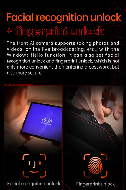 OneXPlayer X1 Pro 3In1 Handheld Console Mini Laptop Tablet A1470-32+2TB LPDDR5 2TB 10.95'120Hz Touch Win11 AI Camera HDMI Output