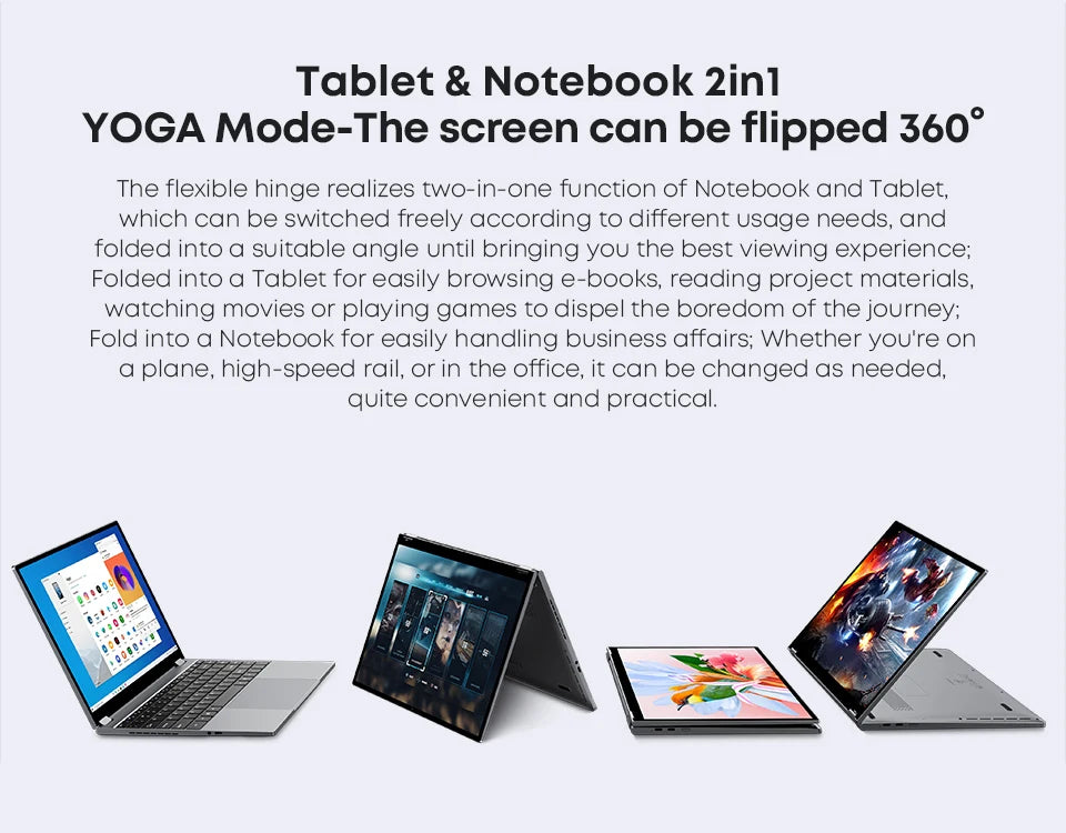 CHUWI FreeBook 2 in 1 Laptop Tablet 13.5" FHD Touch Screen Intel N150 / N100 12GB / 16GB LPDDR5 512G SSD WIFI 6 2256*1504