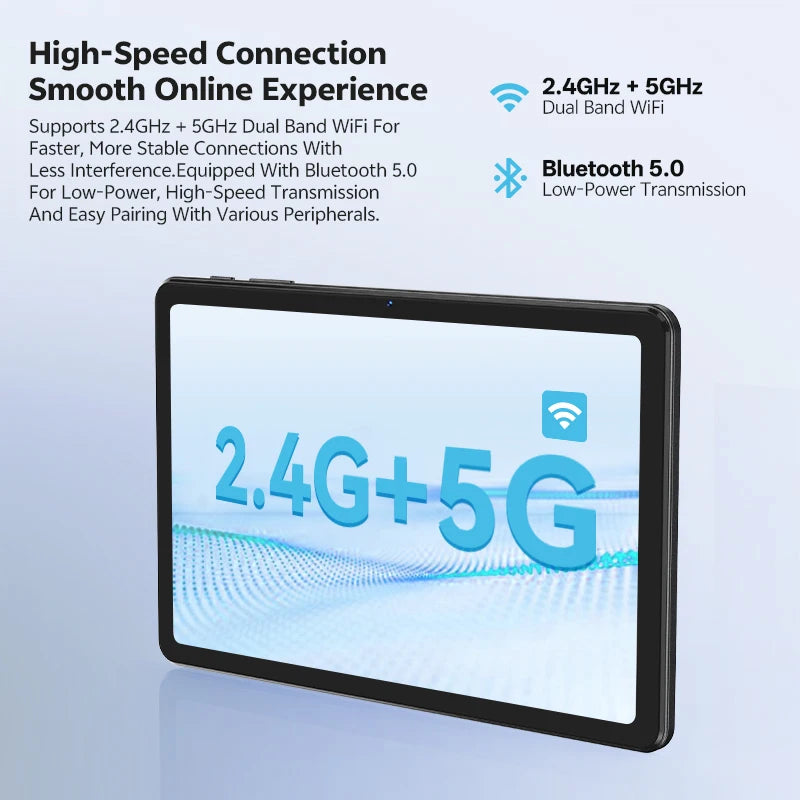 SVITOO Tablet For Kids 2026 Android 16 10.1 Inch Unisoc T7250 Octa-Core Processor 4GB Physical RAM + 16GB Virtual RAM 128GB ROM 1TB Expandable 6600mAh Battery Dual Band 2.4GHz 5GHz WiFi 5 Bluetooth 5.0 GPS Widevine L1 With Ca