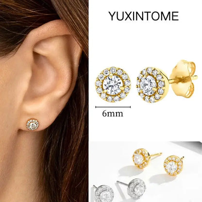 White Color Zircon Hoop Earrings 925 Sterling Silver Needle Cross/Star/Flower/Water Drop Pendant Gold Earrings Luxury Jewelry