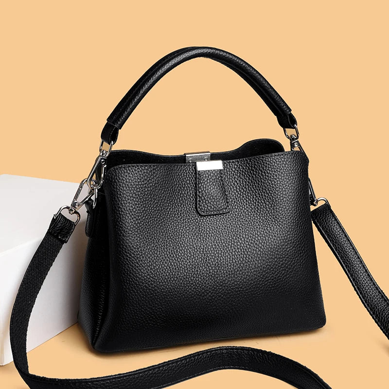100% Genuine Leather Women Handbags Cowhide Women Shoulder bag Fashion Luxury Ladies Messenger Bags High Quality Female Tote bag